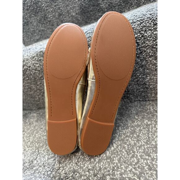 Steve Madden Metallic Gold Loafers Size 8.5 - Picture 3 of 5